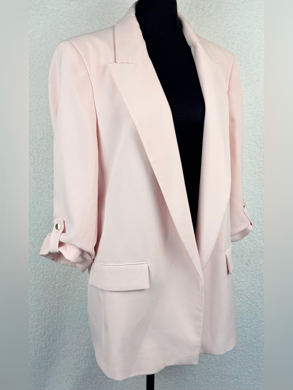 ZARA • Blush/Baby Pink Open-Front Blazer, L - Picture 11 of 16